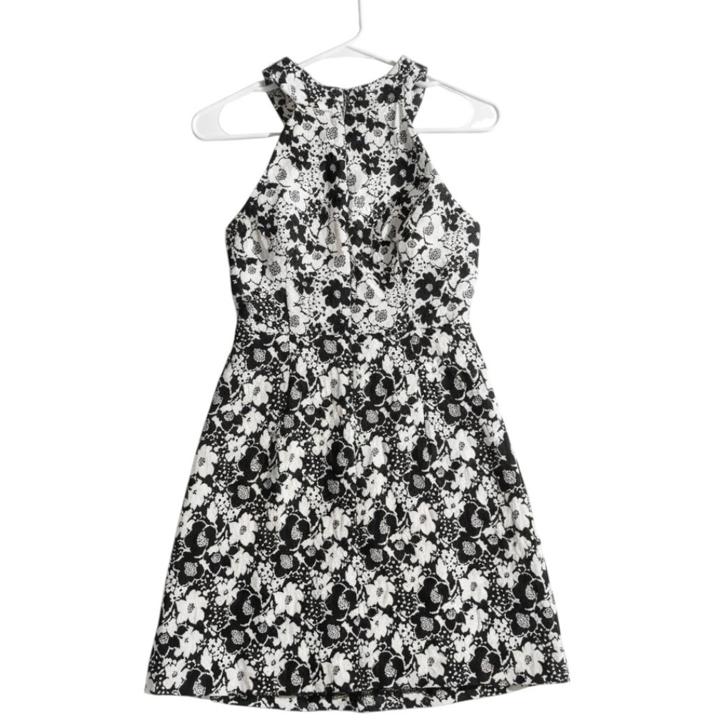 Topshop Petite Womens Black White Floral Halter Neck Mini Dress Size US 2 UK 6